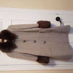 Kate Spade Faux Fur trim coat